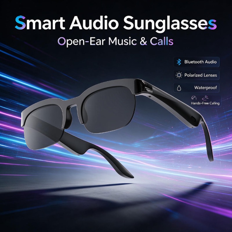 Audio Music Bluetooth - Lunettes audio intelligentes à oreilles libres,