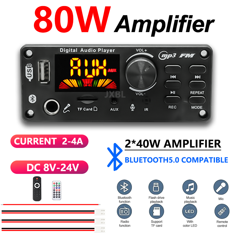 Audio Music App - Carte décodeur MP3 Bluetooth 5.0 80W,