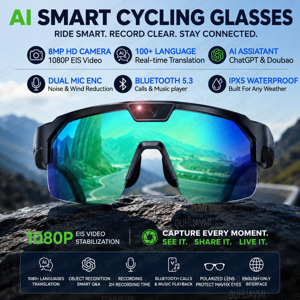 Audio Music Bluetooth - Lunettes Intelligentes 2026 Améliorées avec Caméra
