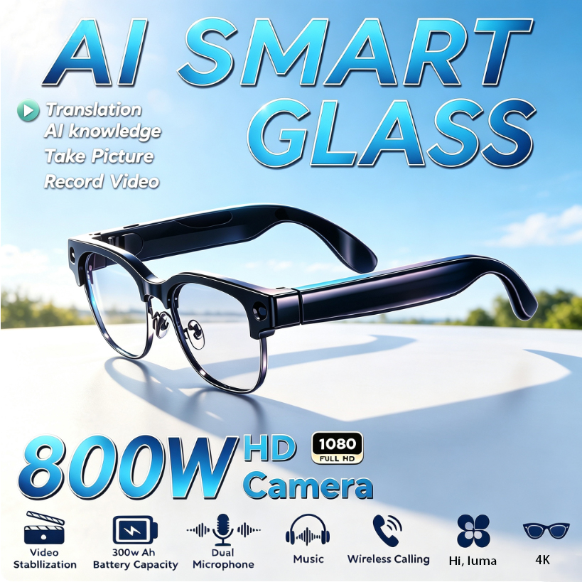 Audio Music Bluetooth - Lunettes Intelligentes HD 800W avec Reconnaissance