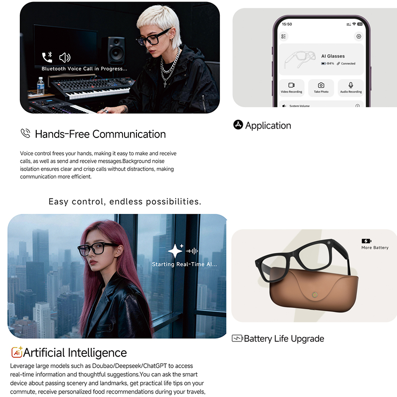 Lunettes intelligentes IA 2026 - Audio Music Bluetooth avis et prix