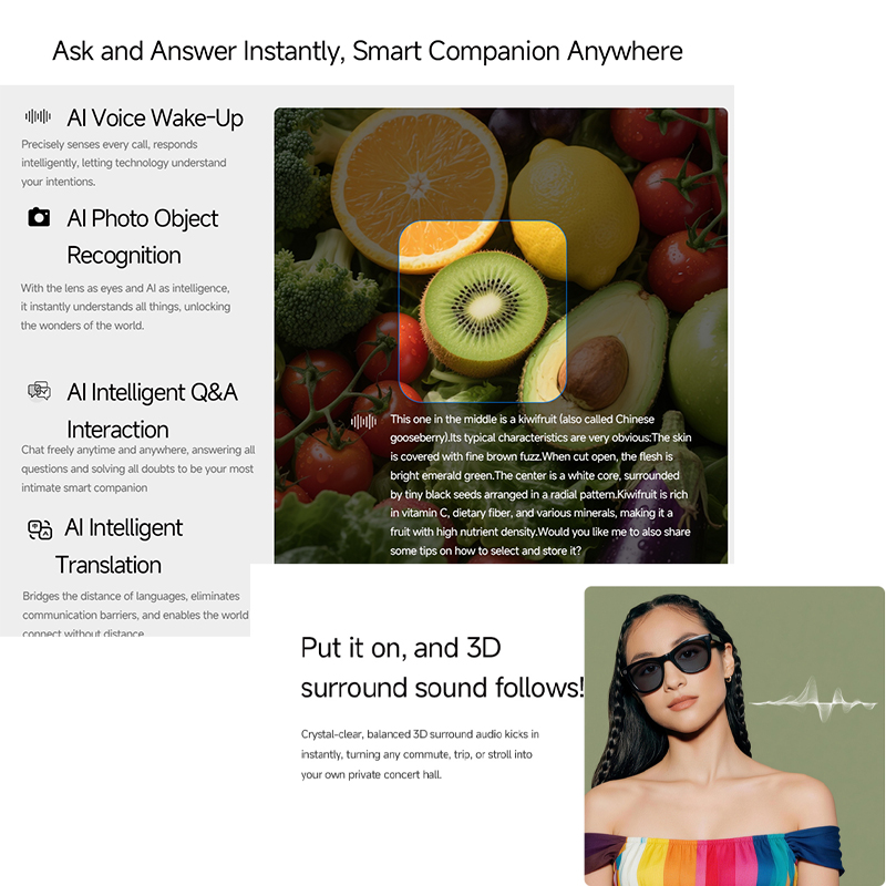 Lunettes intelligentes IA 2026 - Audio Music Bluetooth avis et prix