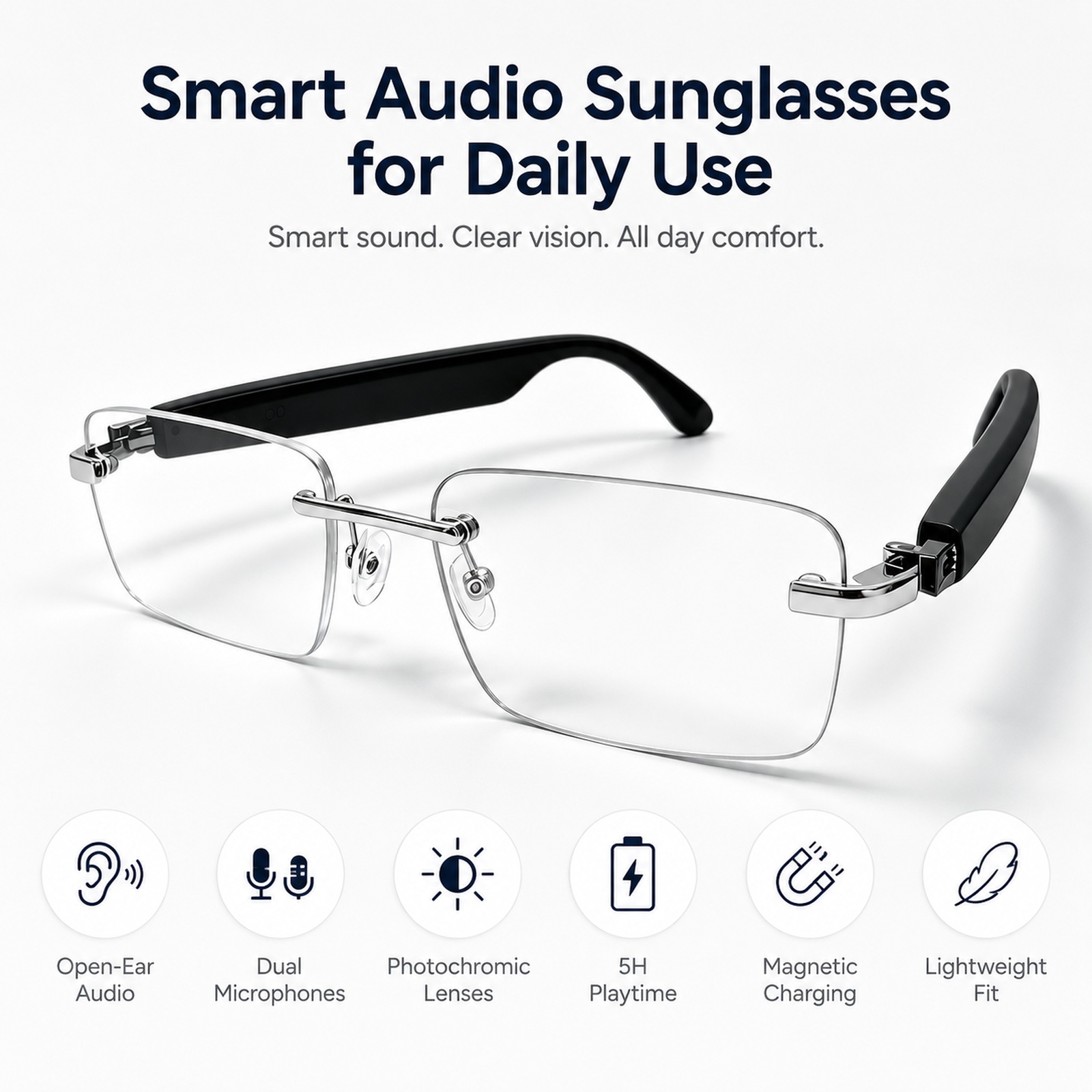 Lunettes de soleil intelligent - Audio Music Bluetooth avis et prix