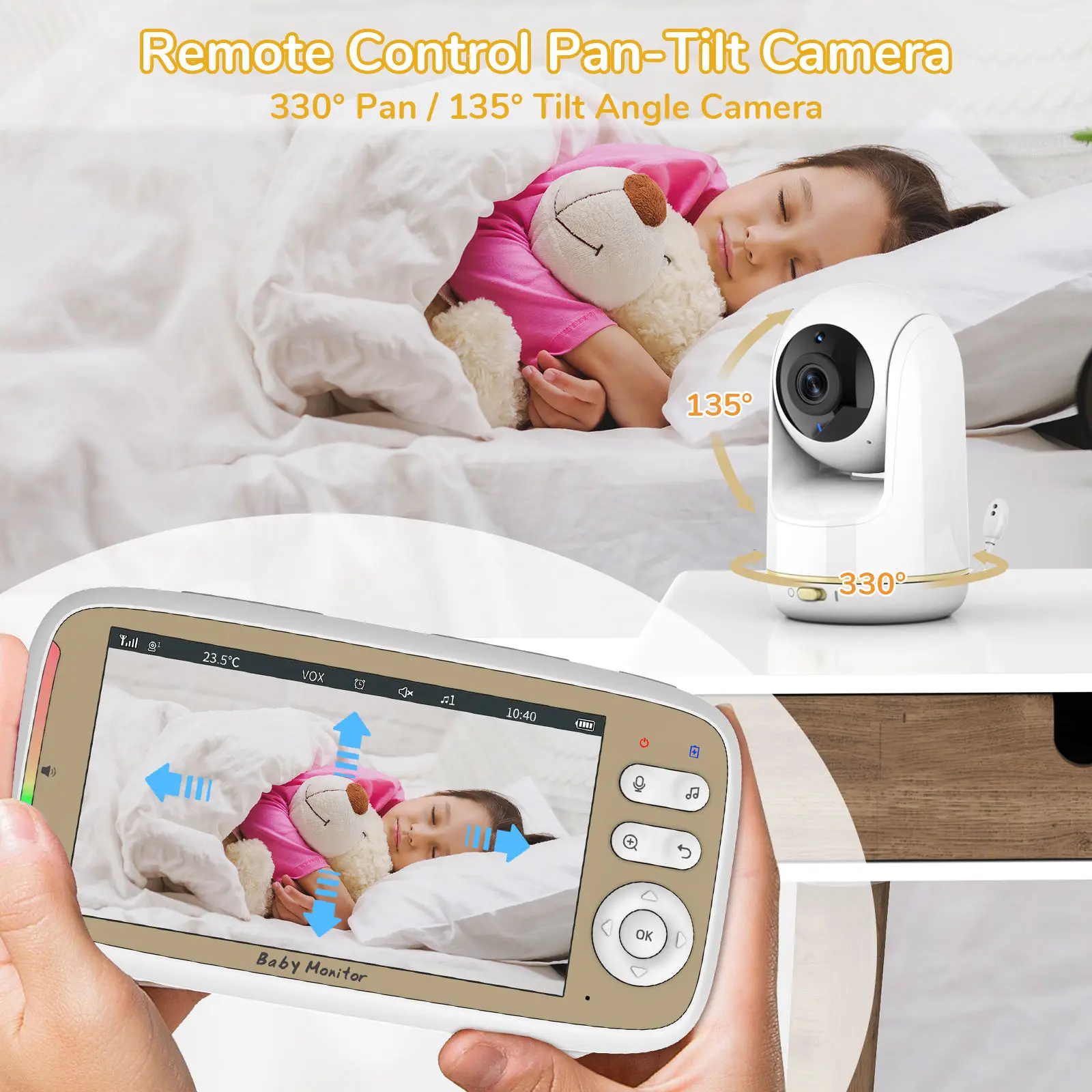 Moniteur Bébé 5 Pouces avec Ca - Audio Music App avis et prix